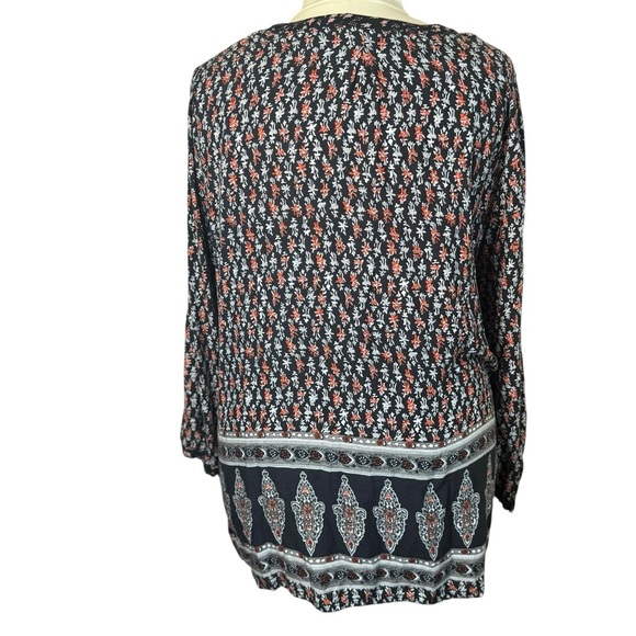 Ulla Popken Womens Plus Boho Top 20/22 Bohemian Flowy Peasant Festival Neutral - Picture 5 of 12